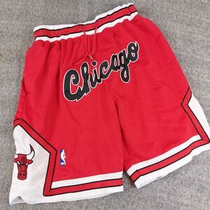 Chicago Bulls Just Don Mens XL Basketball Shorts USA Made NBA Mesh Red White